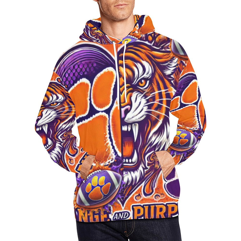 Clemson Bleed Orange and Purple All Over Print Hoodie for Men (USA Size)
