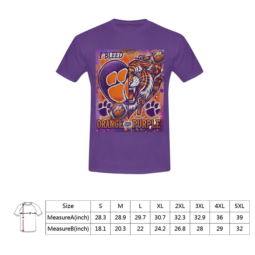Clemson Bleed Orange and Purple Tee (Front Printing Only)