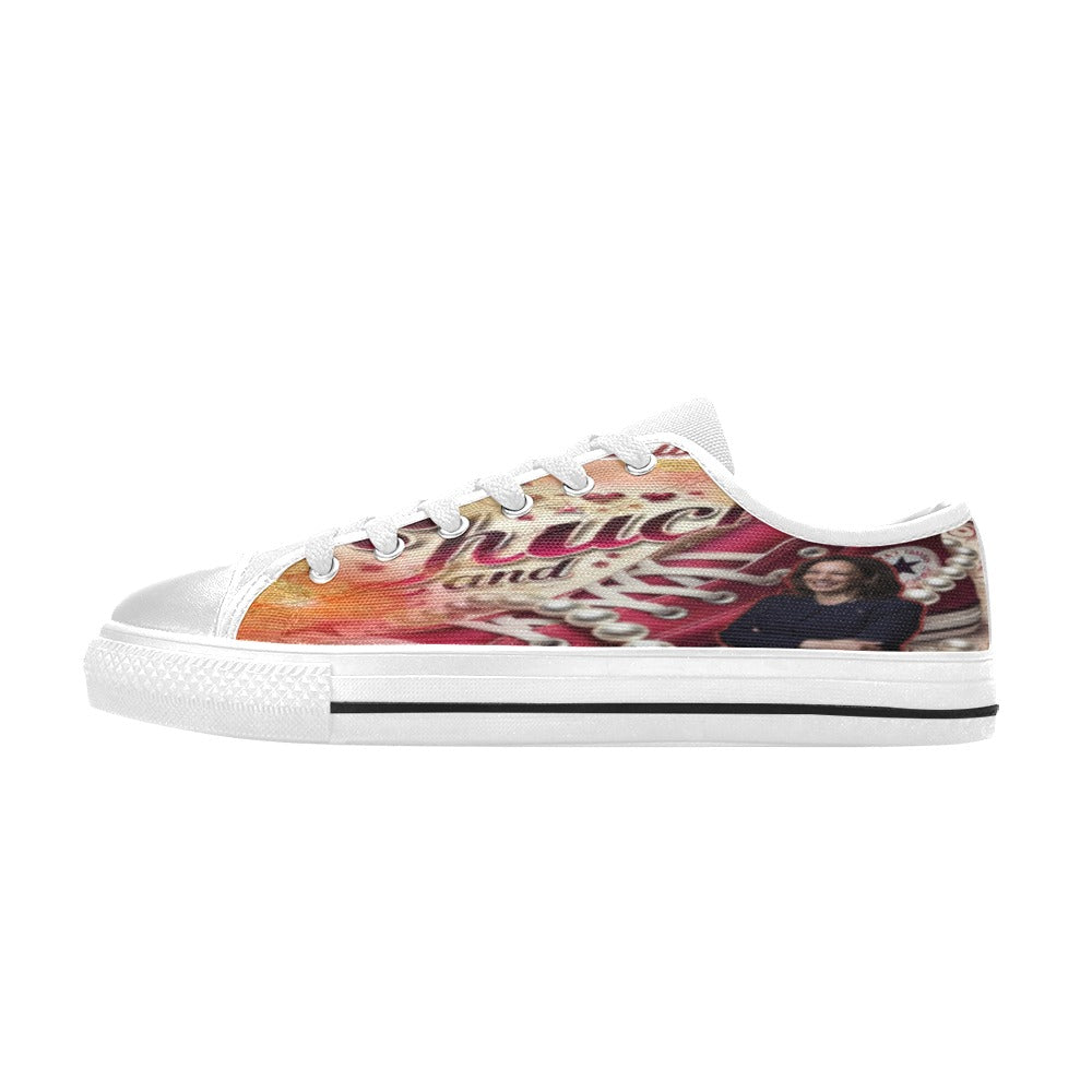 Crimson and Cream Support Kamala Women's Classic Canvas Shoes