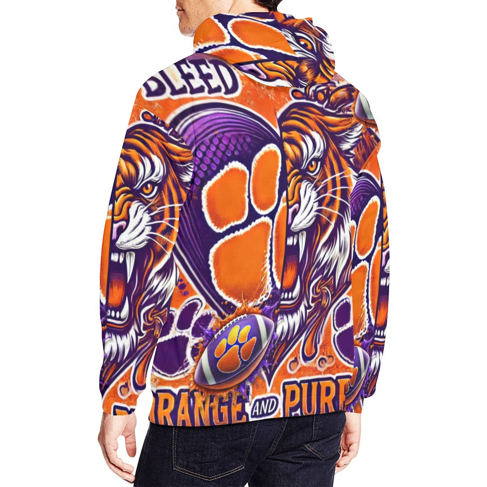Clemson Bleed Orange and Purple All Over Print Hoodie for Men (USA Size)