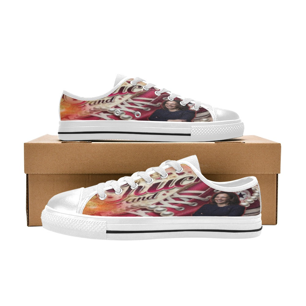 Crimson and Cream Support Kamala Women's Classic Canvas Shoes