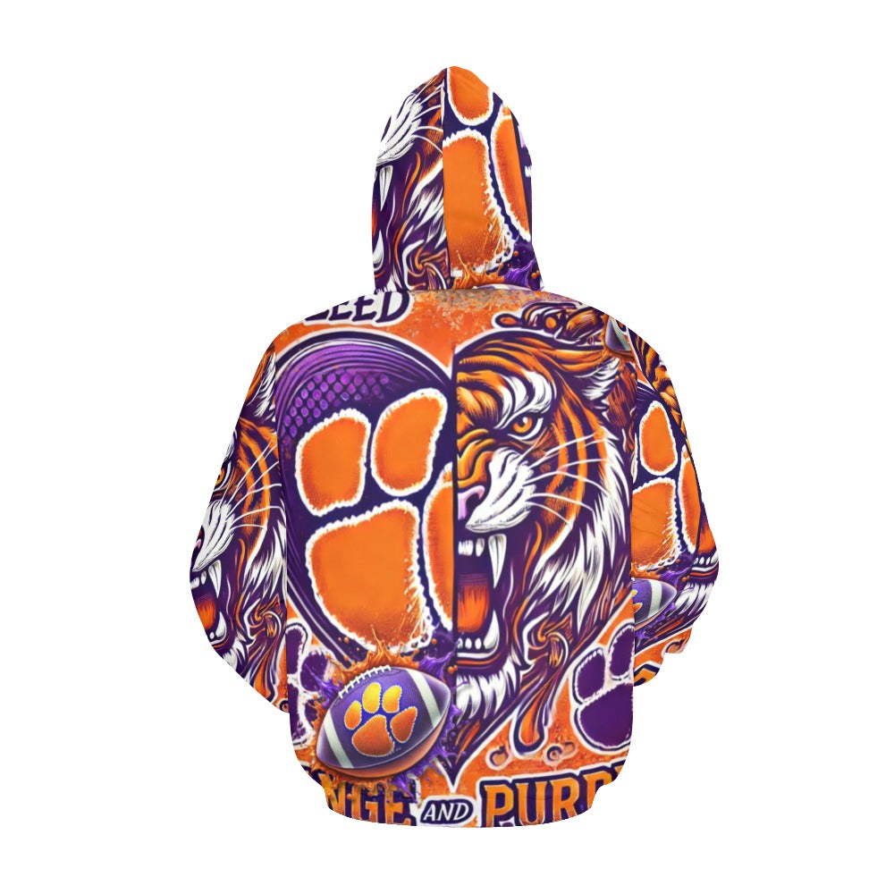 Clemson Bleed Orange and Purple All Over Print Hoodie for Men (USA Size)
