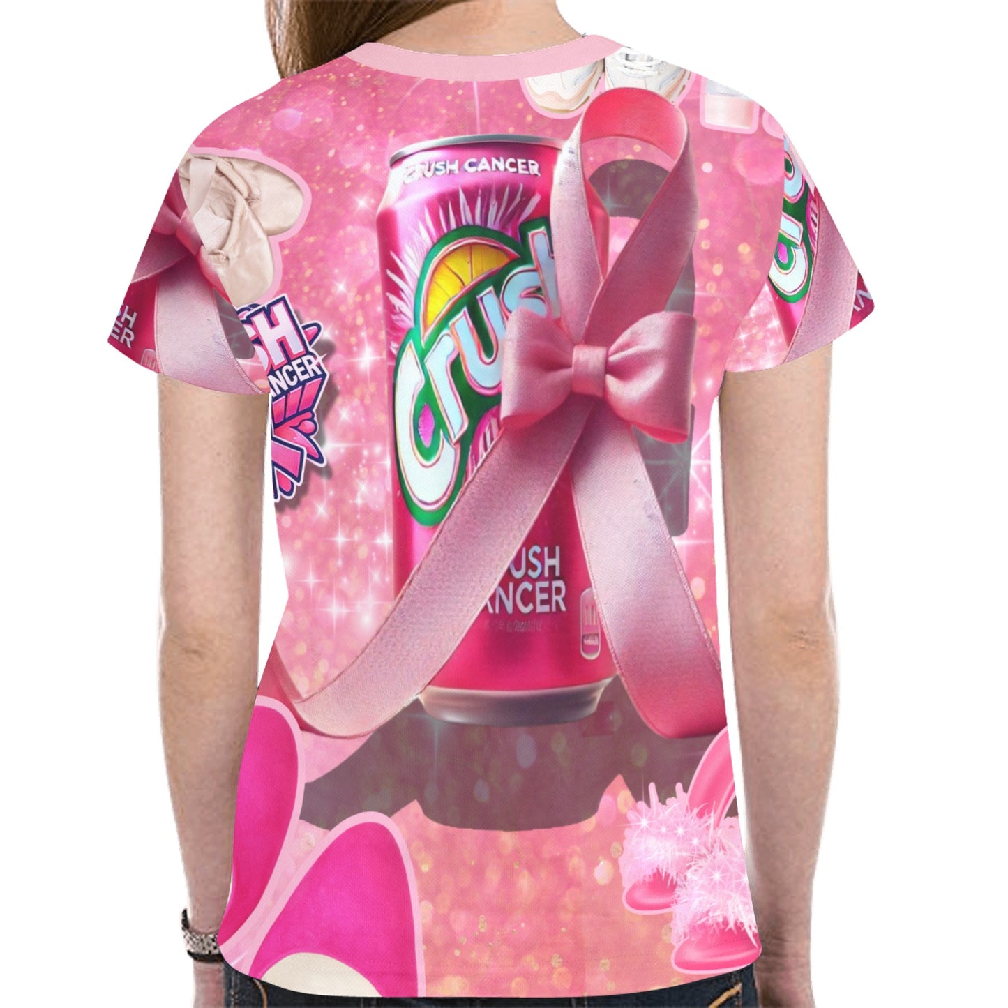 Breast Cancer Awareness New All Over Print T-shirt for Women