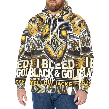 North Augusta Yellow Jackets Hoodie Men's Long Sleeve Fleece Hoodie