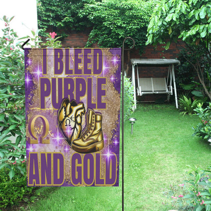 I BLEED Purple and Gold garden flag Garden Flag 12''x18'' (Two Sides Printing)