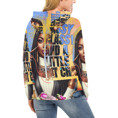 Sassy Classy and Crafty All Over Print Hoodie for Women