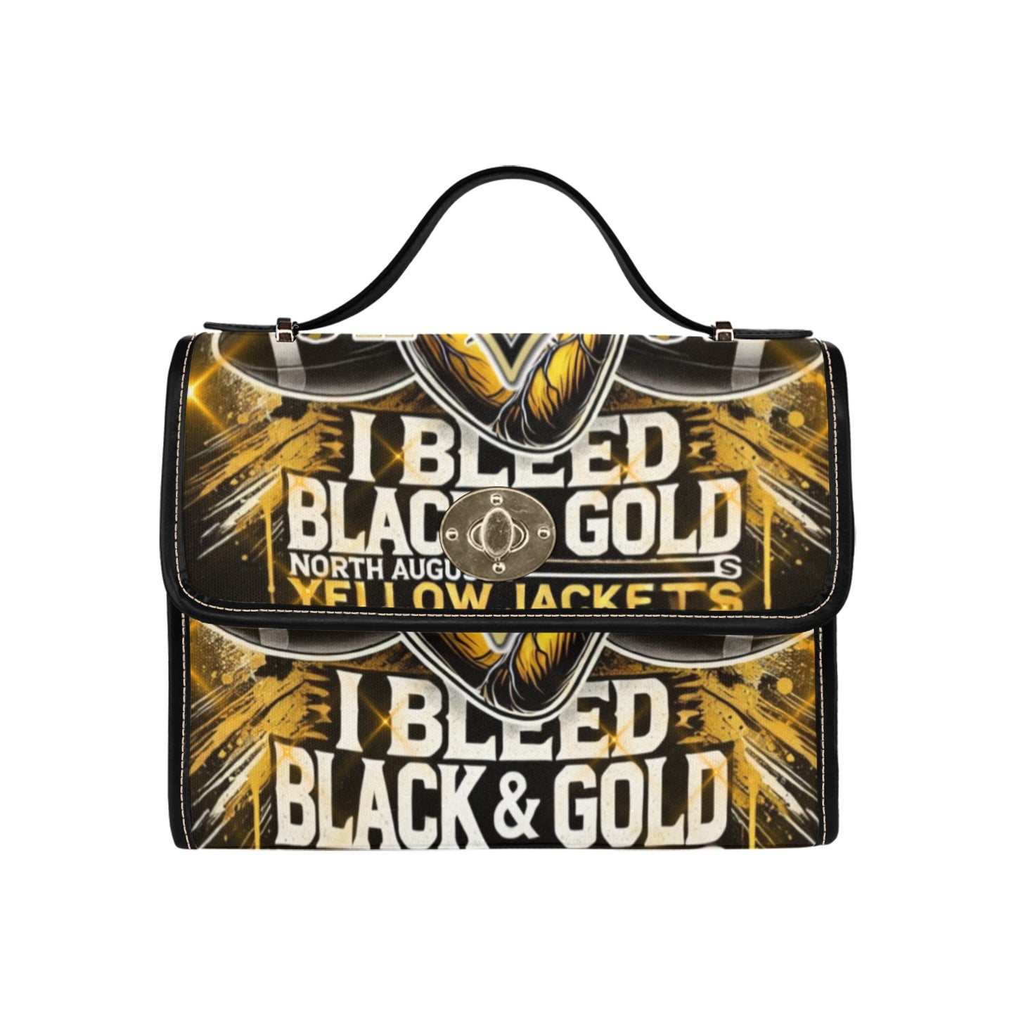 North Augusta Purse Waterproof Canvas Bag-Black (All Over Print)