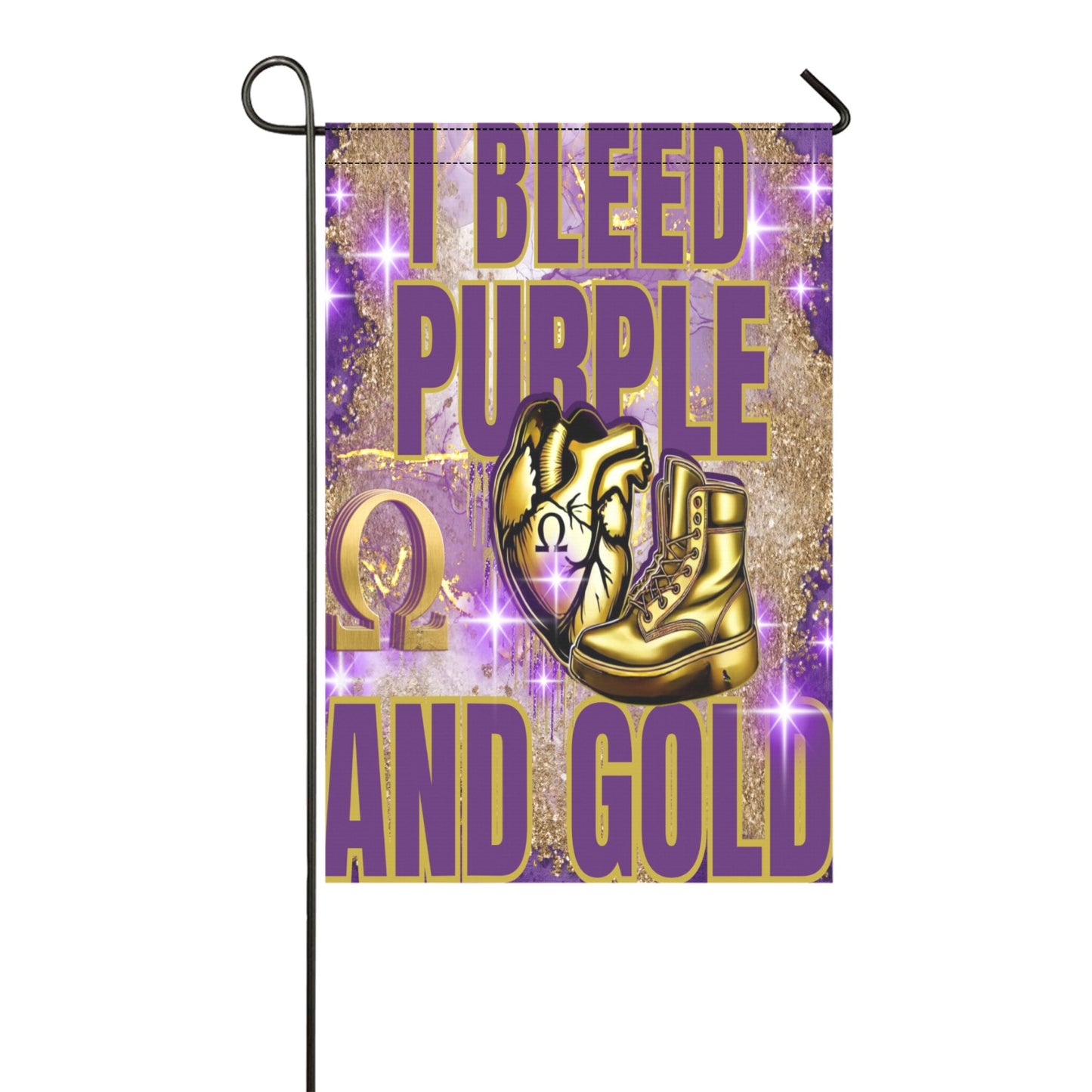 I BLEED Purple and Gold garden flag Garden Flag 12''x18'' (Two Sides Printing)