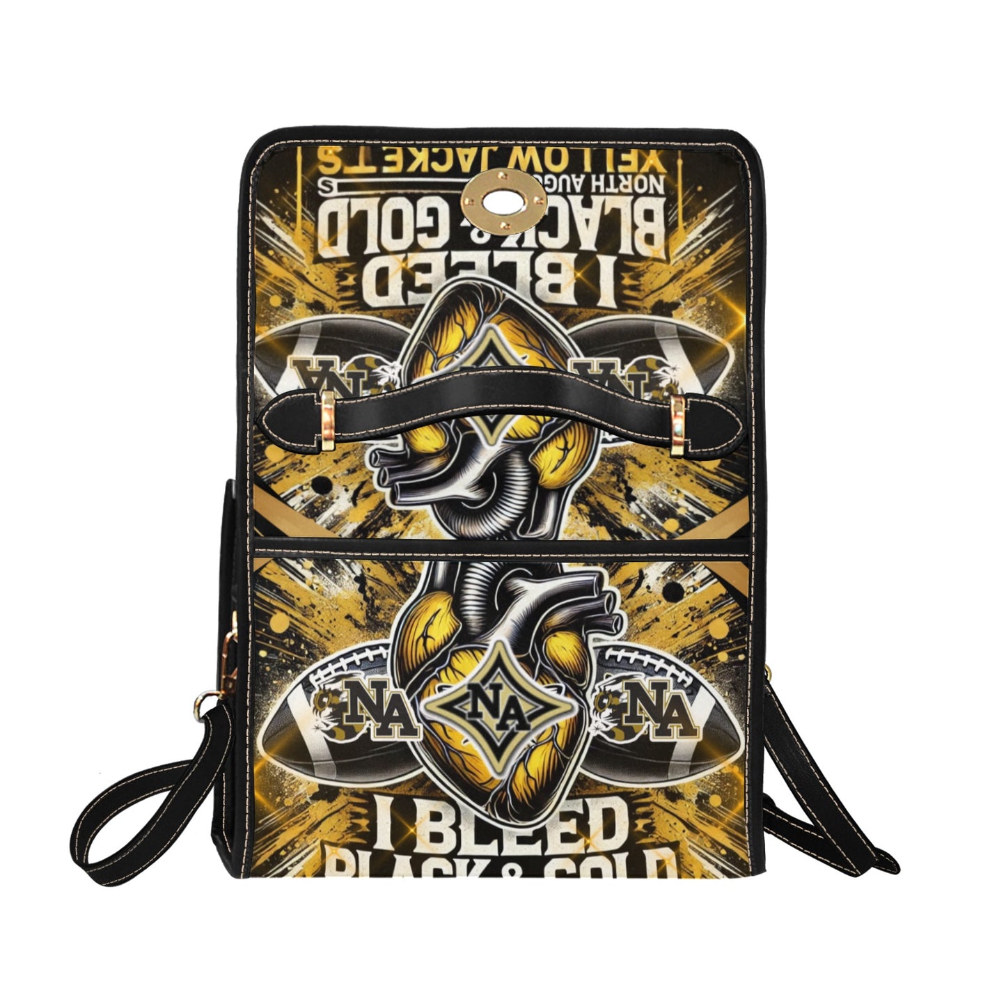 North Augusta Purse Waterproof Canvas Bag-Black (All Over Print)
