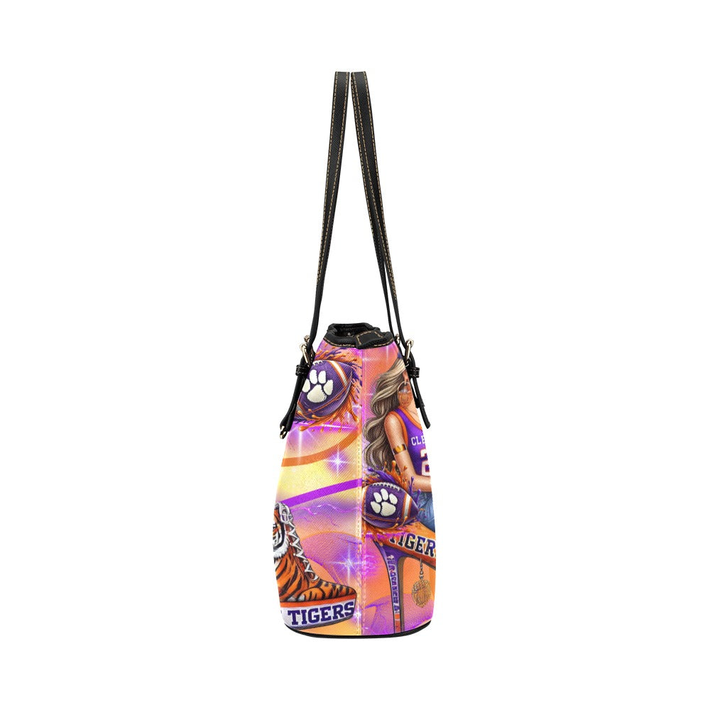 Clemson High Heel Tote Leather Tote Bag/Large