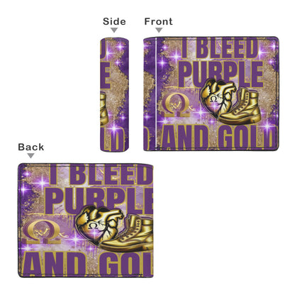 I BLEED Purple and Gold wallet Men's Bifold Wallet