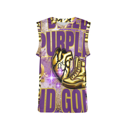 I BLEED Purple and Gold tank Men's V-Neck Basketball Jersey