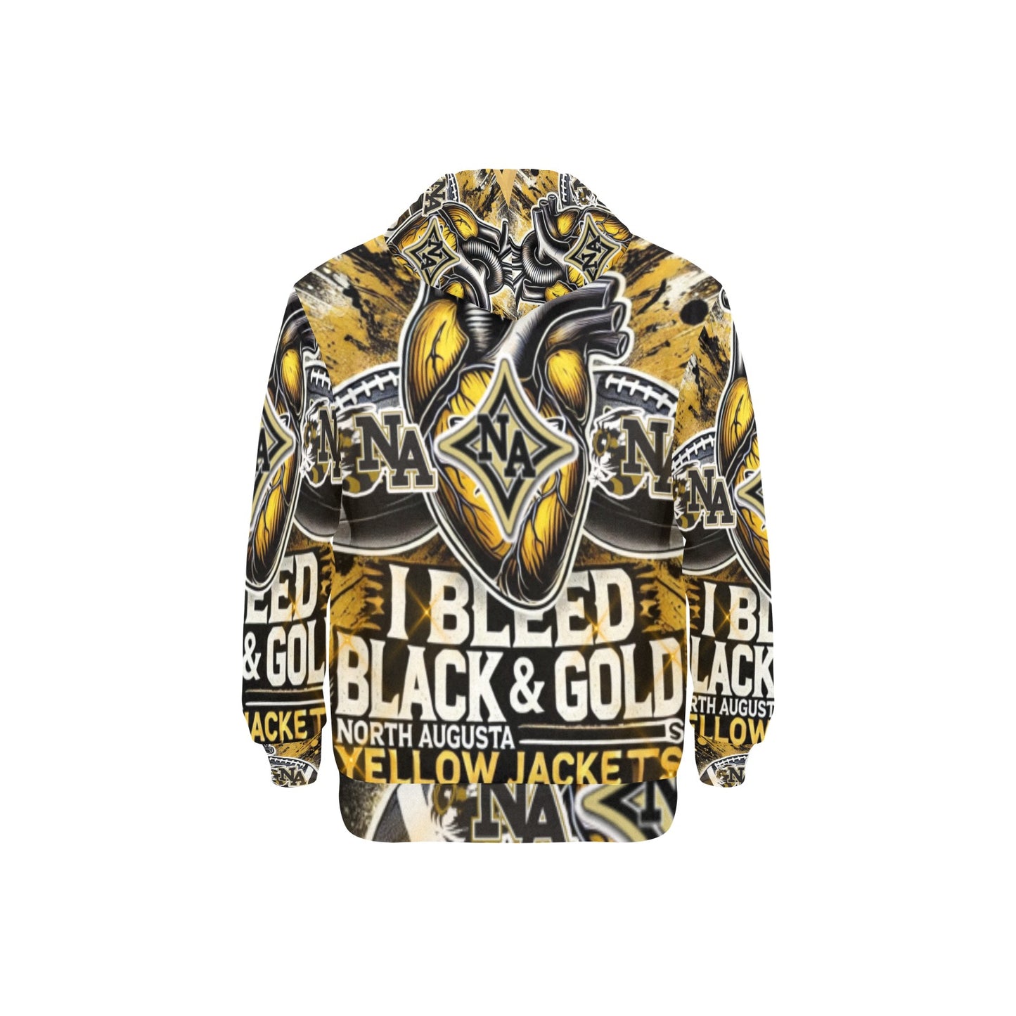 North Augusta Yellow Jackets Hoodie Men's Long Sleeve Fleece Hoodie