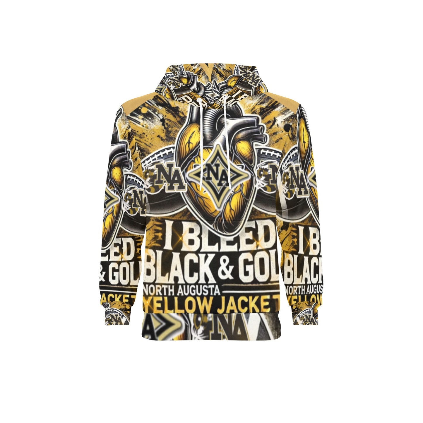 North Augusta Yellow Jackets Hoodie Men's Long Sleeve Fleece Hoodie