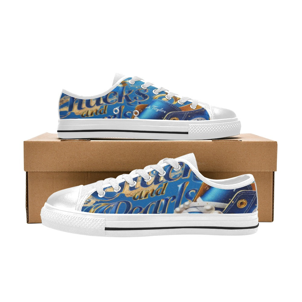 Blue and Gold Kamala Support shoes Women's Classic Canvas Shoes