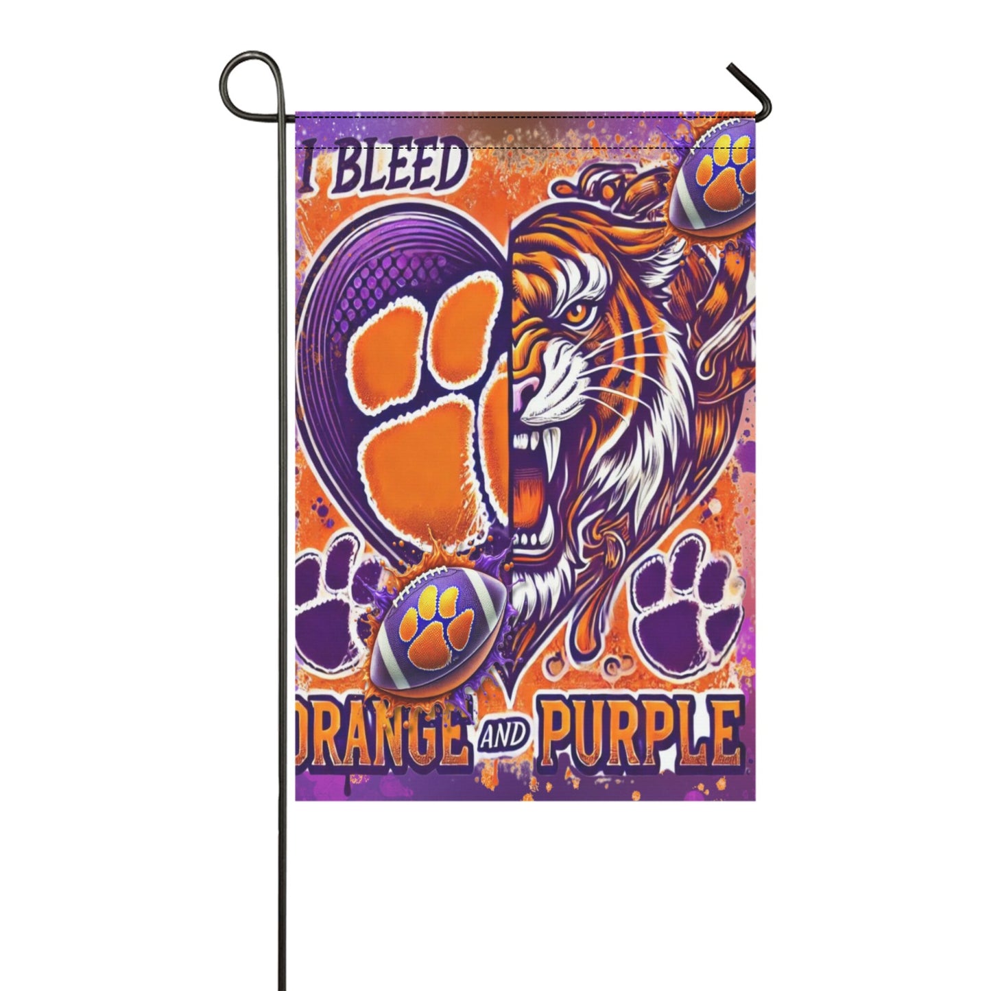 Clemson Bleed Orange and Purple Garden Flag Garden Flag 12‘’x18‘’(Twin Sides)