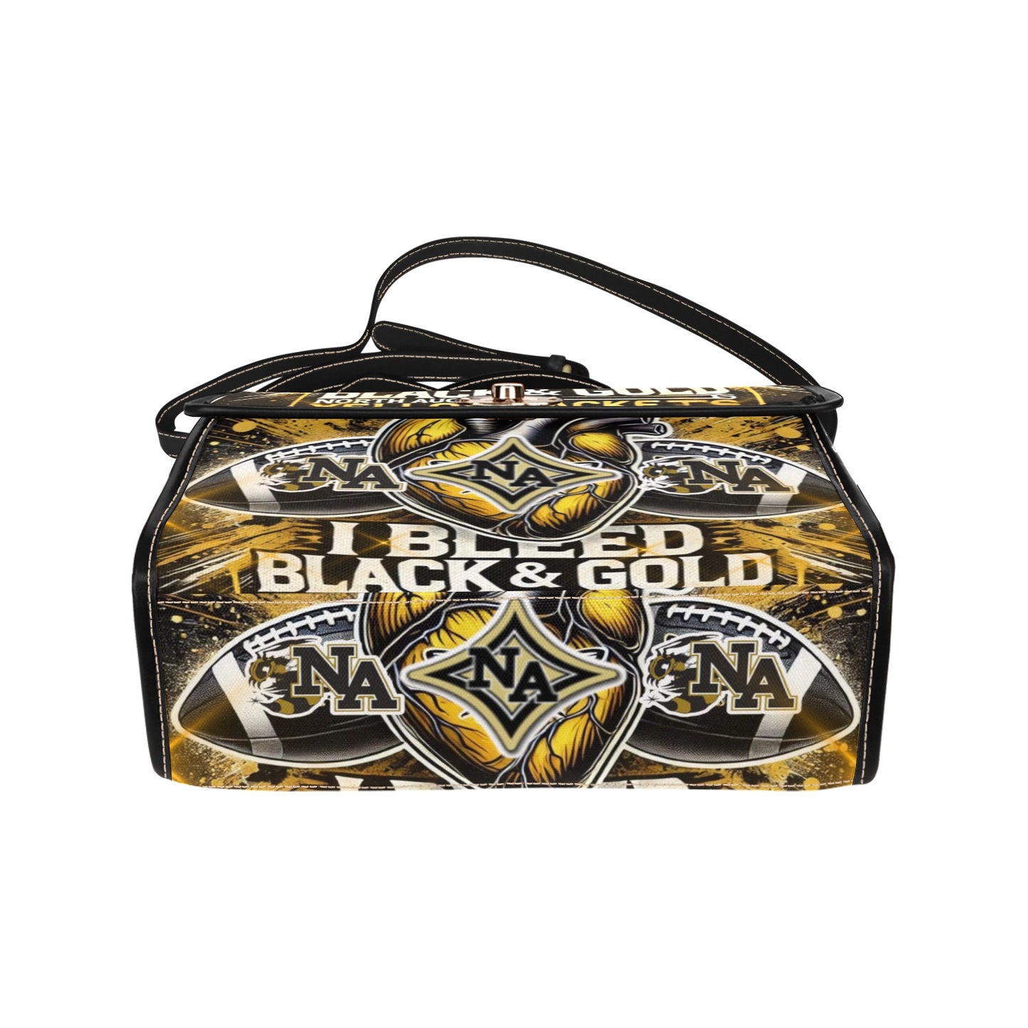 North Augusta Purse Waterproof Canvas Bag-Black (All Over Print)