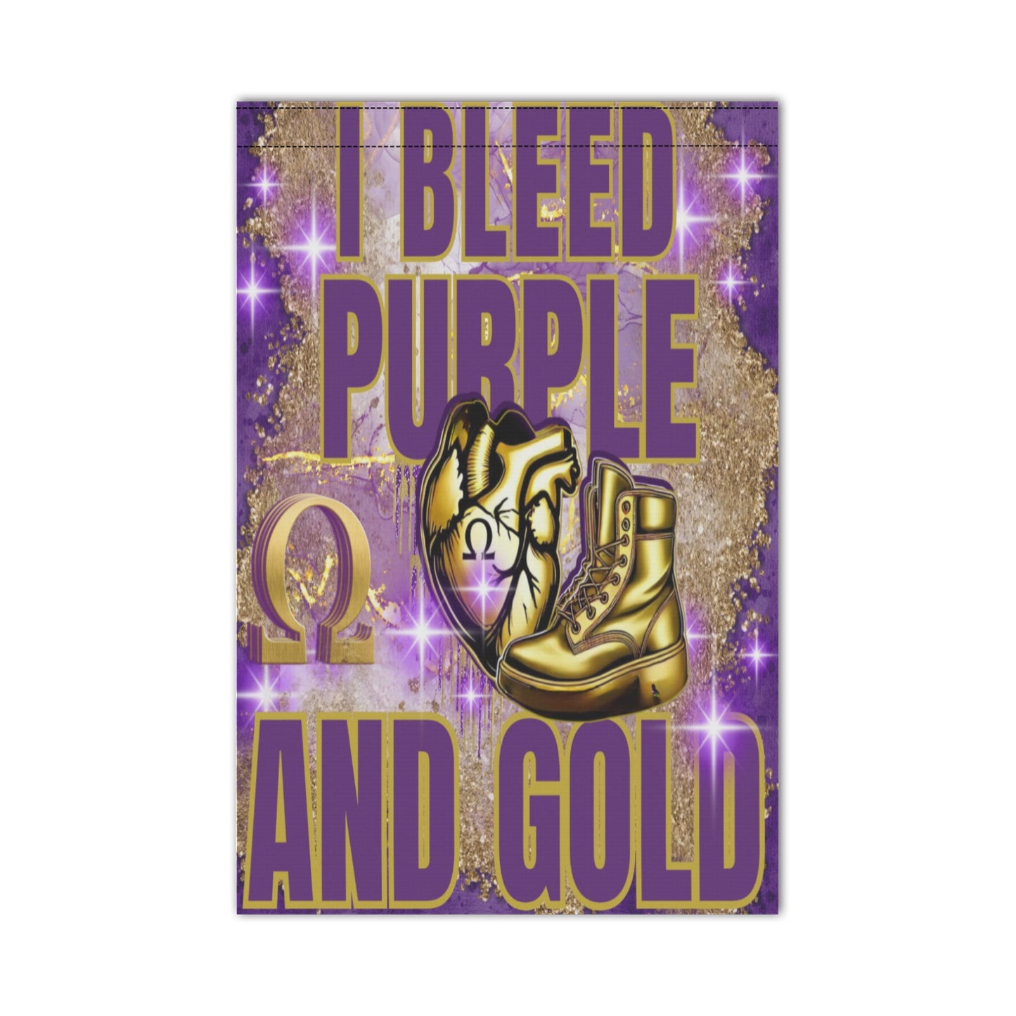 I BLEED Purple and Gold garden flag Garden Flag 12''x18'' (Two Sides Printing)