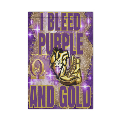 I BLEED Purple and Gold garden flag Garden Flag 12''x18'' (Two Sides Printing)