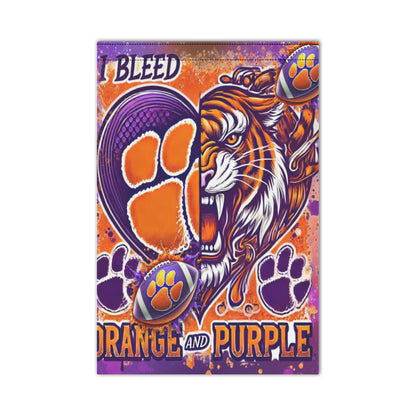 Clemson Bleed Orange and Purple Garden Flag Garden Flag 12‘’x18‘’(Twin Sides)