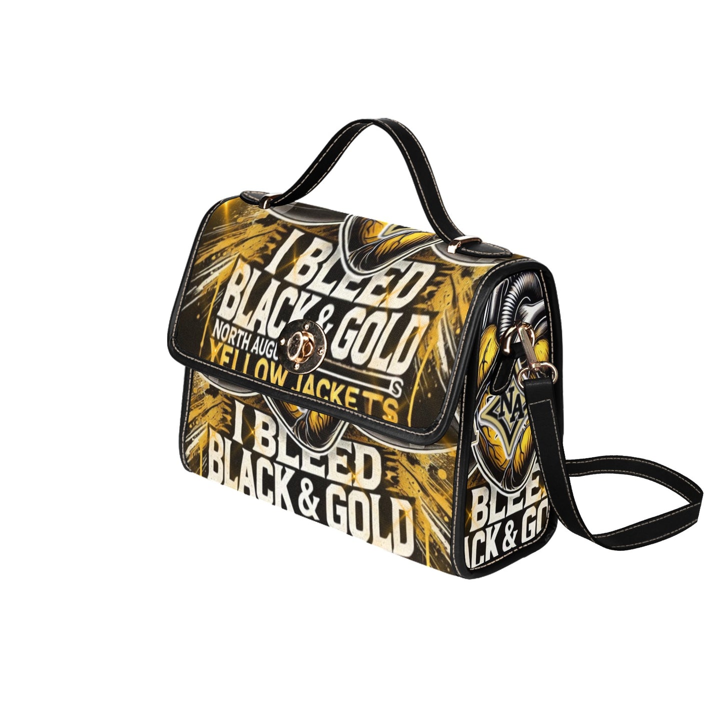 North Augusta Purse Waterproof Canvas Bag-Black (All Over Print)