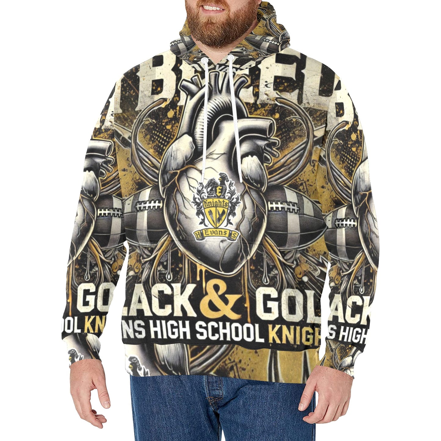 Evans High School Knights Men's Long Sleeve Fleece Hoodie